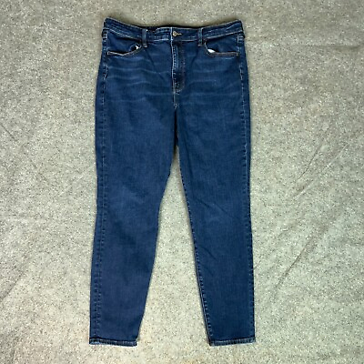 #ad American Eagle Womens Jeans 18 Blue Skinny Denim Pants Jegging Dark Wash Stretch $18.98