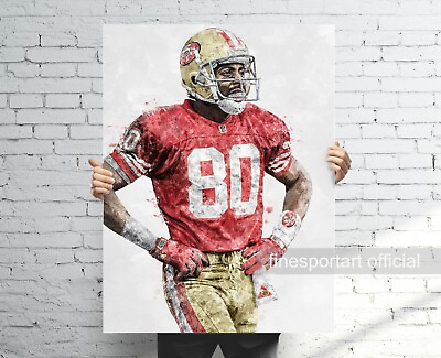 #ad Jerry Rice San Francisco 49ers Poster Canvas Football print Sport wall art $37.95