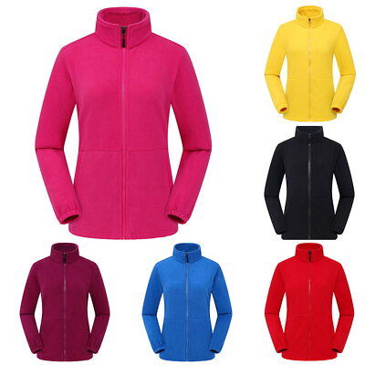 #ad Womens Ladies Fleece Jacket Full Zip Up Warm Classic Micro Fleece Tops Fashion $19.15