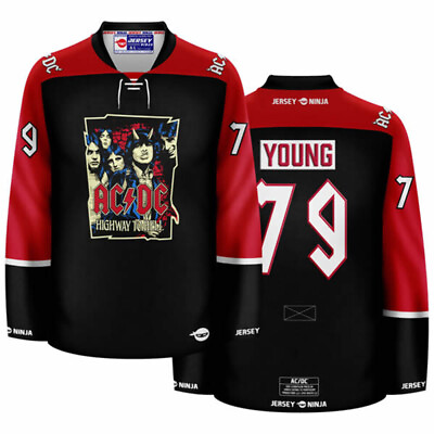 #ad AC DC Highway to Hell Hockey Jersey $149.95