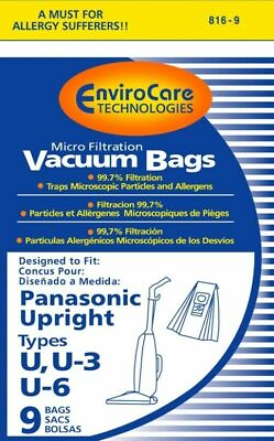 #ad 9 Vacuum Bags Fits For Panasonic U U 3 amp; U 6 Upright VACUUM CLEANER $13.71