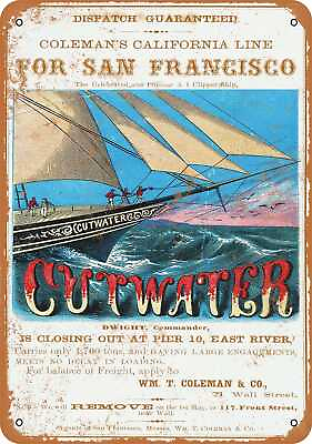 #ad Metal Sign Cutwater Shipping Vintage Look Reproduction 2 $18.66