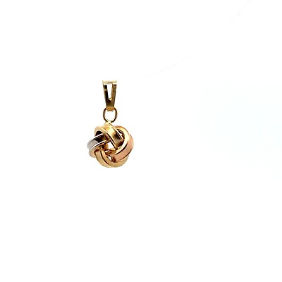 #ad 18K Gold Pendant Charm Knot Small Fine Jewelry 0.65 grams Tricolor $100.00