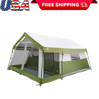 #ad 8 Person Family Cabin Tent 1 Room with Screen Porch Storage Pockets Camping Trip $183.82