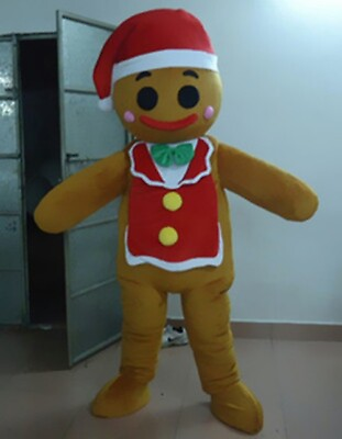 #ad christmas Gingerbread Man Mascot Costume Suit Outfit Christmas Cosplay $259.99