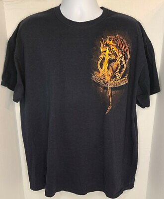 #ad Firefighter Fear No Evil Dragon Fire Fighter T Shirt 100% Cotton Black $17.95