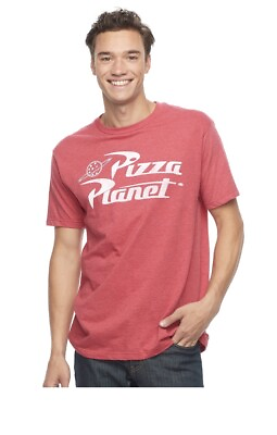#ad NWT Disney Pixar Toy Story Pizza Planet Logo T Shirt Red Men’s Size Medium $14.99