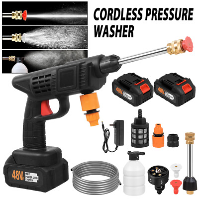 #ad Portable Cordless Electric High Pressure Water Spray Gun Car Washer Cleaner Tool $25.69