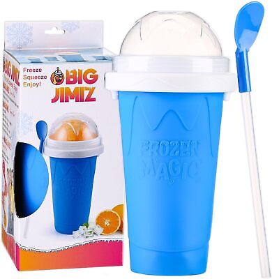 #ad Slushy Cup Blue Magical Frozen Slushy Maker Cup Quick Silicone Smoothie Slush $28.14