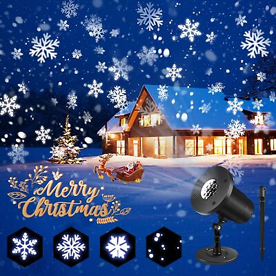 #ad LED Projector Light Moving Snowflake Landscape Laser Lamp Xmas Decor Kids Gift $17.99