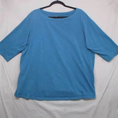 #ad Woman Within Quarter Sleeve Shirt Turquoise Blue Women 1X $14.10