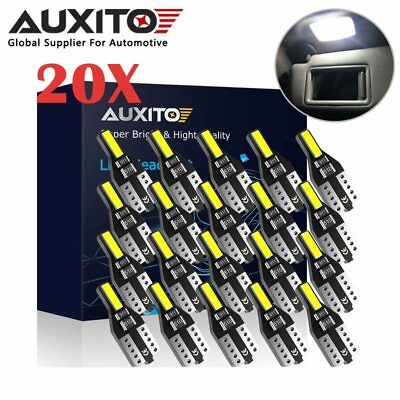 #ad 20x AUXITO 194 T10 LED Interior Number Plate 6000K Light Bulb 168 W5W Error Free $10.99