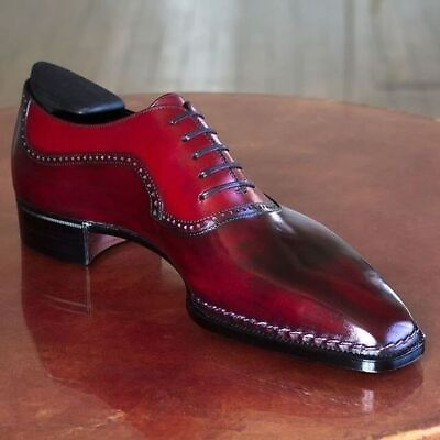 #ad NEW MEN#x27;S HANDMADE GENUINE LEATHER RED FORMAL OXFORD DRESS SHOES FOR MEN $176.78