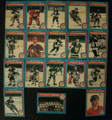 #ad PITTSBURGH PENGUIN VINTAGE CARD LOT OF 18 GRETZKY first year NHL 1979 O PEE CHEE $180.00