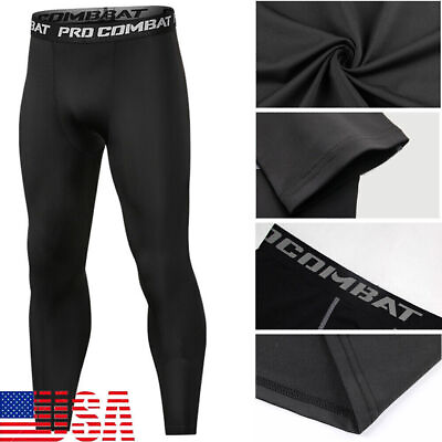 #ad #ad Man#x27;s Workout Leggings Compression Base Layer Gym Sports Running Training Pants $13.95