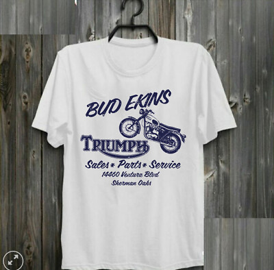 #ad bud ekins Triumph motocycles cotton shirt short sleeve T Shirt $16.59