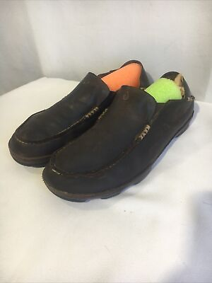 #ad OluKai MOLOA Mens Slip On Loafers Shoes 10128 6348 Brown Leather size 11.5 $25.99