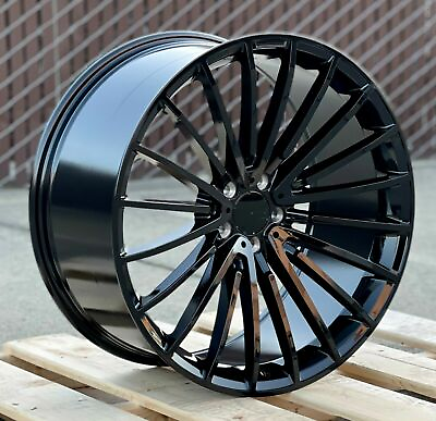 #ad 20quot; Staggered S580 STYLE 5x112 GLOSS BLACK WHEELS FOR Mercedes SET OF 4 RIMS $969.00