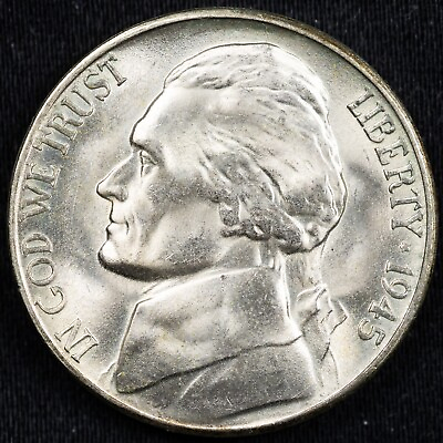 #ad 1945 S BU Uncirculated Jefferson Silver War Nickel San Francisco Mint $10.95