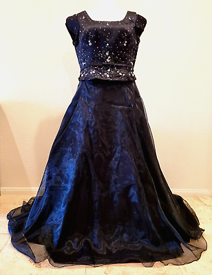 #ad Women#x27;s Plus Size Pearl Beaded Black Evening Dress Size 20 Floor Length $99.00