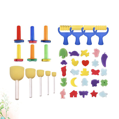 #ad 39 in Children Seal Sponge Roller Childrens Toddler Suit Doodle Brush Set $14.28