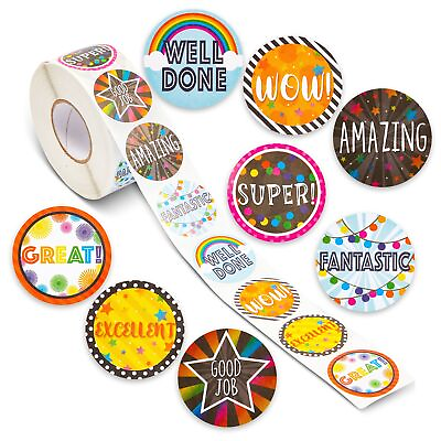 #ad 1000 Pieces 1.5quot; Motivational Classroom Reward Stickers for Kids Teachers $9.89