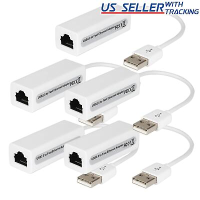 #ad 5pcs USB 2.0 Ethernet Network Adapter 100Mbps Wired LAN for Windows and Linux $17.99