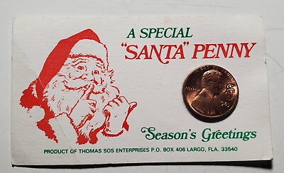 #ad 1985 Lincoln Cent Countermarked Santa Thomas Sos Free USA Ship $14.75