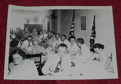 #ad Vintage Photo Unidentified Group Banquet VFW Veterans Military Order? $13.11
