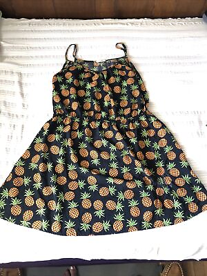 #ad Mine Short Dress Large Elastic Waist Pineapples $4.50