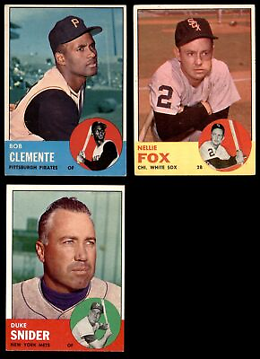 #ad 1963 Topps Baseball High Number Complete Set Cards #523 to #576 4 VG EX $3590.00