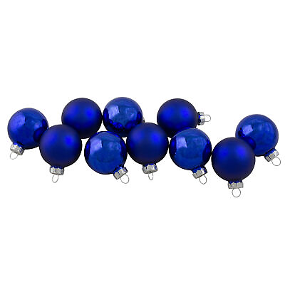 #ad Northlight 10Shiny Matte Royal Blue Glass Ball Christmas Ornament Set 1.5quot; $14.49