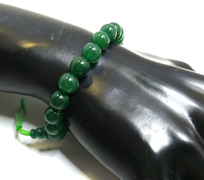 #ad Green Jade Beaded Elastic Stretch Bracelet $16.22