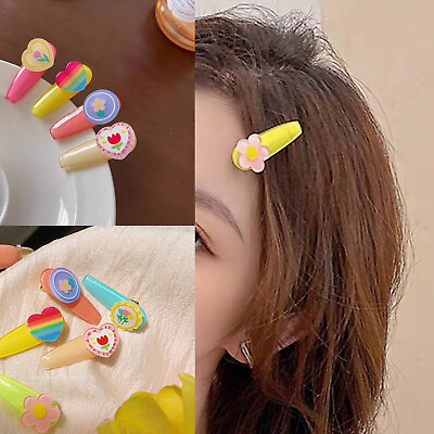 #ad Coloured Kids Girls Cute Hair Ornaments Duckbill Clip Hold Hair Accessories $0.99