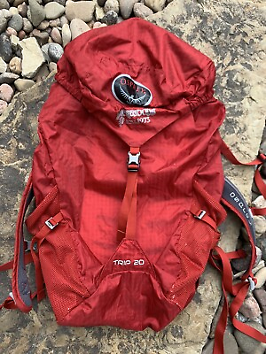 #ad Osprey Trip 20 Backpack. Red. Used $50.00