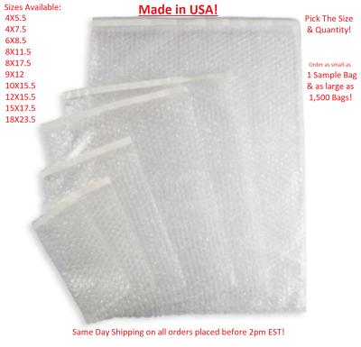 #ad Bubble Out Bags Protective Wrap Pouches 4x5.5 4x7.5 6x8.5 8x11.5 9x12 12x15.5 $14.31