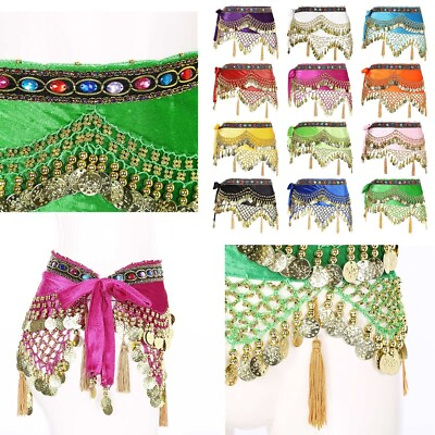 #ad Womens Miniskirt Waist Chain Belly Dance Skirts Tassel Hip Scarf Competition GBP 19.99