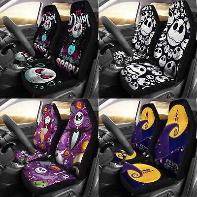 #ad The Nightmare Before Christmas 2PCS Car Seat Covers Truck SUV Auto Cushion Cover $54.14