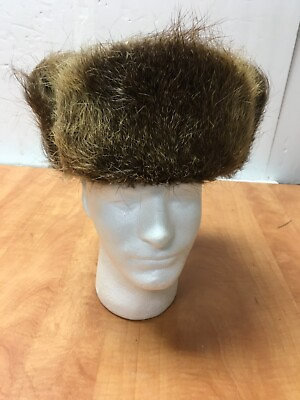 #ad Real Fur Hat Men XL Ushanka Russian Cap Beaver? $69.99