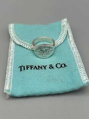 #ad Please Return To Tiffany Co New York 925 Sterling Silver Oval Ring Size 4.75 $132.99