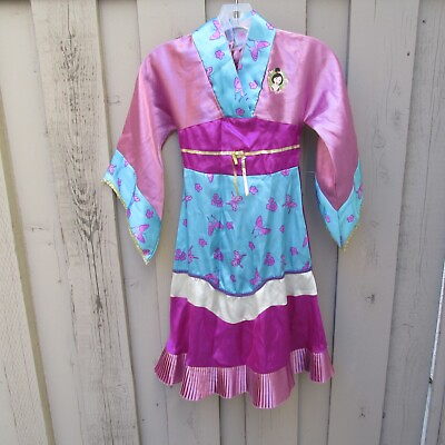 #ad Disney Store S 4 to 5 Mulan Costume Dress Up Princess Halloween Princess Gown $13.99