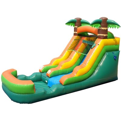 #ad Pogo Commercial Inflatable Water Slide Pool 12#x27; Tropical Kids Jumper With Blower $1139.99