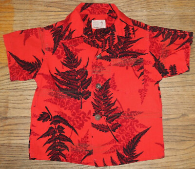 #ad WAIKIKI SPORTS vintage child size Hawaiian shirt red $149.98