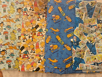 #ad Nickelodeon Cotton Fabrics 2 Yards or Less. Uneven Cuts. Sell As Is $12.99