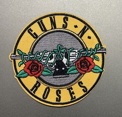 #ad Guns N Roses Rock Band Yellow Patch Embroidered Logo Iron On 3.75x3.75 Inch $4.00