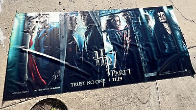 #ad HARRY POTTER amp; DEATHLY HALLOWS PT 1 2010 Original 5X10#x27; US Theater Lobby Banner $160.00
