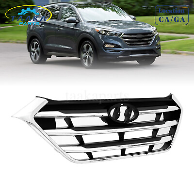 #ad Upper Grill Fits For Hyundai Tucson 2016 2018 Grille Factory Style Front Chrome $39.99