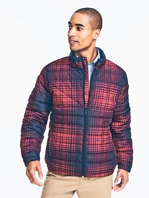#ad Nautica Mens XL Puffer Jacket Coat Quilted Blue amp; Red Outdoor Bomber Winter $220 $65.98