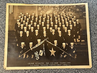 #ad US Navy Training Class 1951 Photo Company 385 RT Salter Great Lakes IL 18x20 $25.19