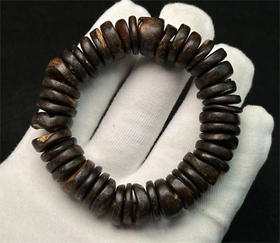#ad Genuine Wild Dalakan Agarwood Bracelet Mala Meditation Prayer Beads 沉香随形药片珠 $237.49